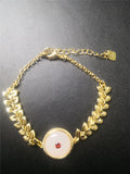 Natural Jade Wheat Ear Leaf Bracelet Charms Bracelet for Women