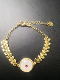 Natural Jade Wheat Ear Leaf Bracelet Charms Bracelet for Women