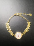 Natural Jade Wheat Ear Leaf Bracelet Charms Bracelet for Women