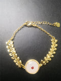Natural Jade Wheat Ear Leaf Bracelet Charms Bracelet for Women
