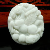 Jade Zodiac Horse Pendant Necklace Chinese Hand-Carved Amulet