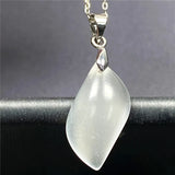 Moonstone Pendant Necklace Natural Light Crystal Silver Jewelry