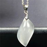 Moonstone Pendant Necklace Natural Light Crystal Silver Jewelry