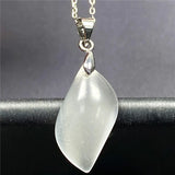 Moonstone Pendant Necklace Natural Light Crystal Silver Jewelry