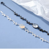 Moonstone Aquamarine 925 Sterling Silver Bracelet for Women