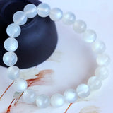 Moonstone Clear Round Beads Bracelet Crystal Gemstone 8mm 9mm 10mm AAAAAA