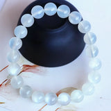 Moonstone Clear Round Beads Bracelet Crystal Gemstone 8mm 9mm 10mm AAAAAA