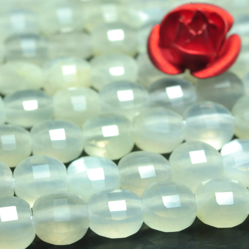 Moonstone Faceted Coin Beads Loose Gemstones for Jewelry Making