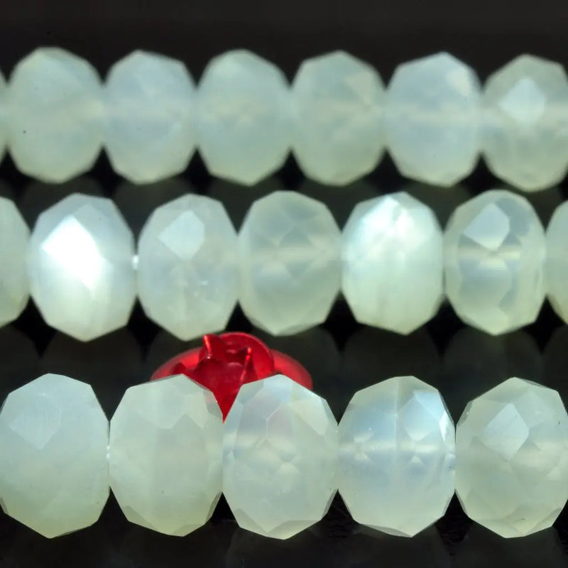Natural Moonstone Faceted Rondelle Beads Loose Gemstones