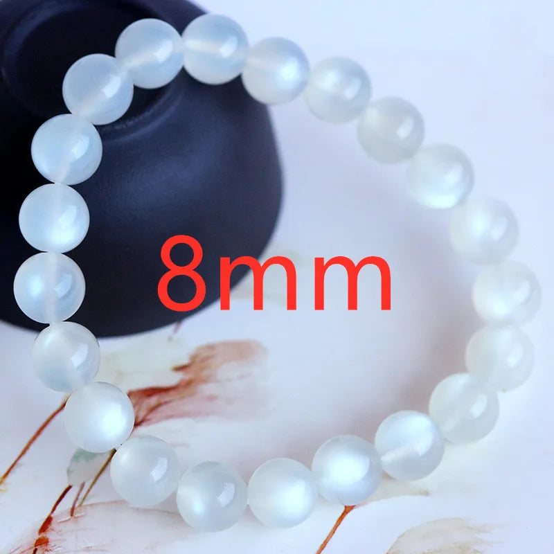 Moonstone Beads Bracelet 8mm 9mm 10mm Crystal Jewelry AAAAA