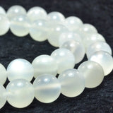 Natural Moonstone Smooth Round Loose Beads Gemstone Bracelet Necklace