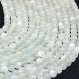 Natural Moonstone Smooth Round Loose Beads Gemstone Bracelet Necklace