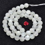 Natural Moonstone Smooth Round Loose Beads Gemstone Bracelet Necklace