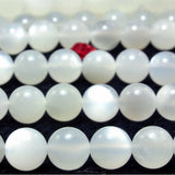 Natural Moonstone Smooth Round Loose Beads Gemstone Bracelet Necklace