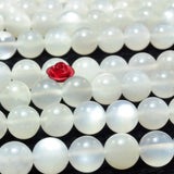 Natural Moonstone Smooth Round Loose Beads Gemstone Bracelet Necklace