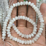 Natural Moonstone Stone Beads 15'' Faceted Rondelle DIY Loose Beads