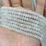 Natural Moonstone Stone Beads 15'' Faceted Rondelle DIY Loose Beads
