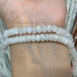 Natural Moonstone Stone Beads 15'' Faceted Rondelle DIY Loose Beads