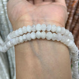 Natural Moonstone Stone Beads 15'' Faceted Rondelle DIY Loose Beads