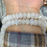 Natural Moonstone Stone Beads 15'' Faceted Rondelle DIY Loose Beads