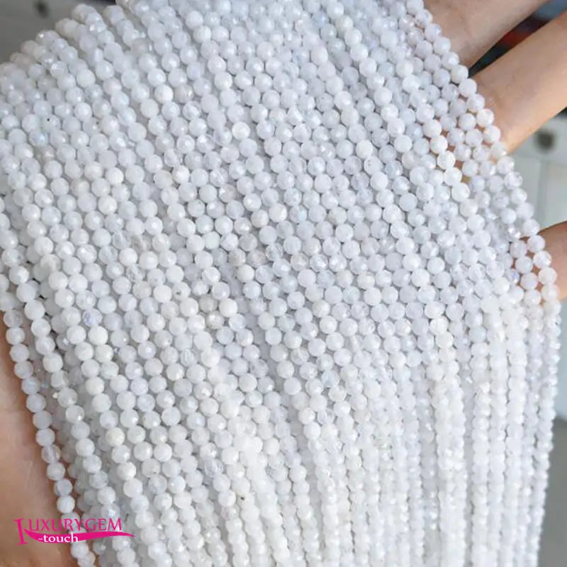 Moonstone Loose Small Beads 2/3/4mm Faceted Round for DIY Jewelry