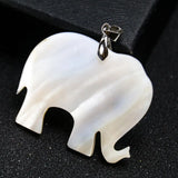 Mother of Pearl Mosaic Abalone Shell Elephant Necklace Pendant
