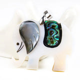 Mother of Pearl Mosaic Abalone Shell Elephant Necklace Pendant