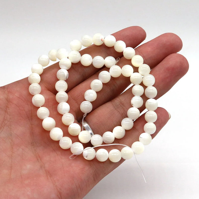 Mother of Pearl Shell Bead Round Spacer Beads for DIY Jewelry Making
