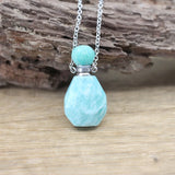 White/Orange Jades Perfume Bottle Pendant Chains Amazonite Lace Agates Charm
