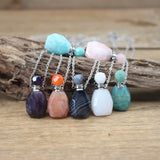 White/Orange Jades Perfume Bottle Pendant Chains Amazonite Lace Agates Charm
