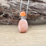White/Orange Jades Perfume Bottle Pendant Chains Amazonite Lace Agates Charm