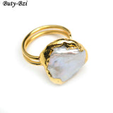 Pearl Plating Circle Metal Rings Party Jewelry