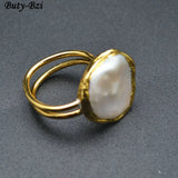 Pearl Plating Circle Metal Rings Party Jewelry