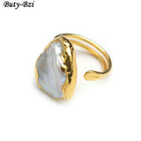 Pearl Plating Circle Metal Rings Party Jewelry