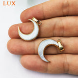 Pearl Shell Horn Crescent Pendant with Shell Moon Pendant