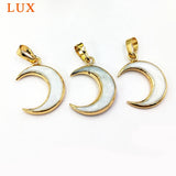 Pearl Shell Horn Crescent Pendant with Shell Moon Pendant