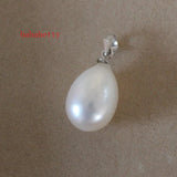 Pink Purple Freshwater Pearl Drop Pendant 925 Silver Necklace