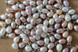 Pink Purple Freshwater Pearl Drop Pendant 925 Silver Necklace