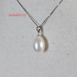 Pink Purple Freshwater Pearl Drop Pendant 925 Silver Necklace