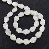 Natural Polished Shell Beads Drop Shape Leaf Charm Necklace Earrings