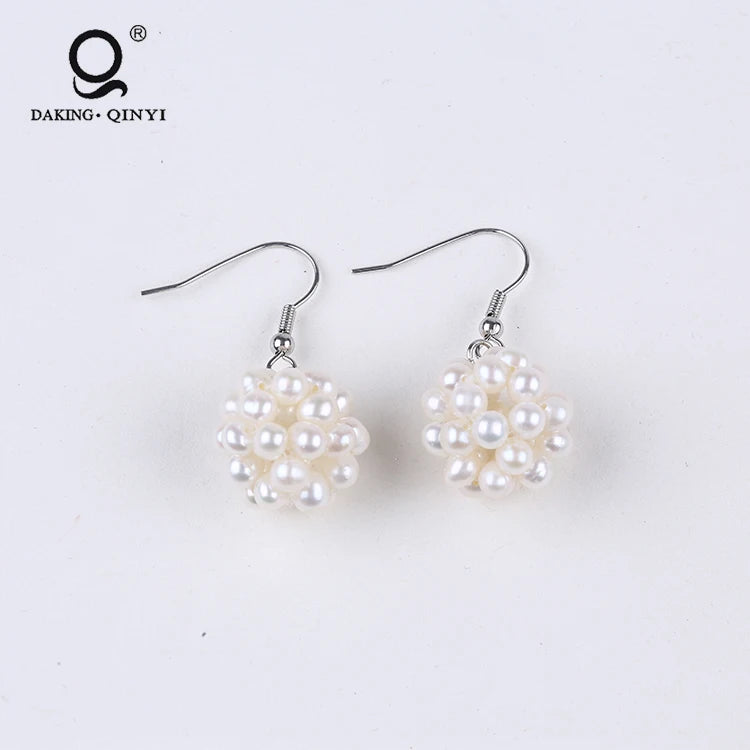 Potato Shape Freshwater Pearl Eardrop Earrings