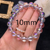 Natural Quartz Rainbow Bracelet Clear Beads Bangle 8mm 10mm AAAAA
