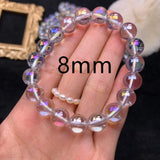 Natural Quartz Rainbow Bracelet Clear Beads Bangle 8mm 10mm AAAAA