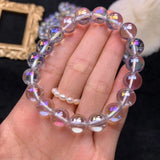 Natural Quartz Rainbow Bracelet Clear Beads Bangle 8mm 10mm AAAAA