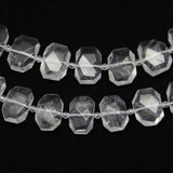 Natural Quartz Faceted Slab Loose Beads Pendants Cut Slice Beads Charms Necklace