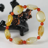 Natural Red Hetian Jade Bracelet Hand Carved Jewelry