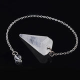 Rock Crystal Hexagon Pyramid Reiki Pendulum Pendant Charms Women Chakra Amulet