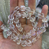 Rock Quartz 15'' Faceted Cube Beads DIY Jewelry Making Necklace Bracelet Earring