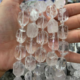 Rock Quartz Beads 15'' Faceted Irregular DIY Beads Jewelry Making Gift