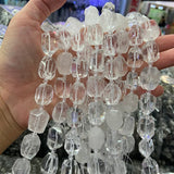 Rock Quartz Beads 15'' Faceted Irregular DIY Beads Jewelry Making Gift